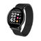 大きい円形のタッチ画面Smartwatchの鋼鉄革紐の適性の追跡者の血圧のスマートな腕時計